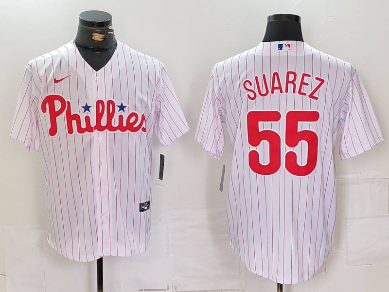Men's Philadelphia Phillies Ranger Suarez #55 White Home Jersey